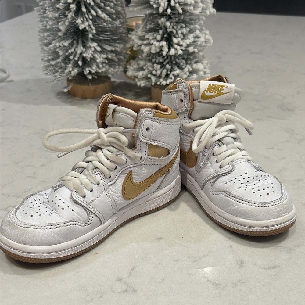 Nike White and Gold High-Tops